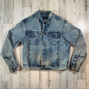 Vintage 90s Calvin Klein Men’s Light Wash Blue Denim Jacket Size XL Made In USA